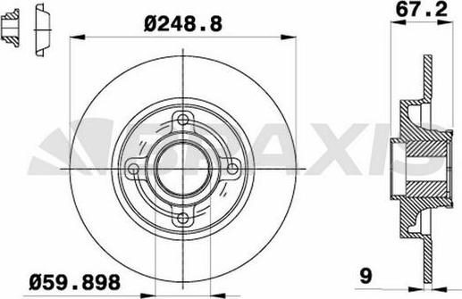 Braxis AE0098 - Гальмівний диск autocars.com.ua