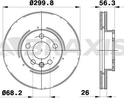 Braxis AE0108 - Гальмівний диск autocars.com.ua