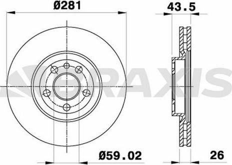 Braxis AE0121 - Гальмівний диск autocars.com.ua