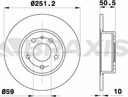 Braxis AE0154 - Гальмівний диск autocars.com.ua