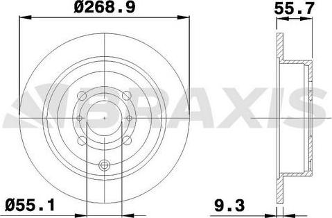 Braxis AE0163 - Гальмівний диск autocars.com.ua