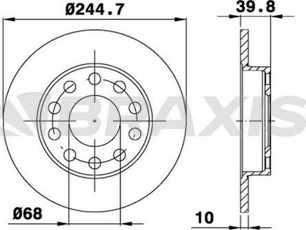 Braxis AE0167 - Гальмівний диск autocars.com.ua