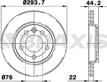 Braxis AE0205 - Гальмівний диск autocars.com.ua