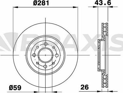 Braxis AE0235 - Гальмівний диск autocars.com.ua