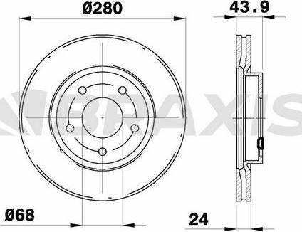 Braxis AE0260 - Гальмівний диск autocars.com.ua