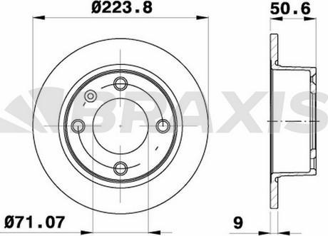 Braxis AE0282 - Гальмівний диск autocars.com.ua