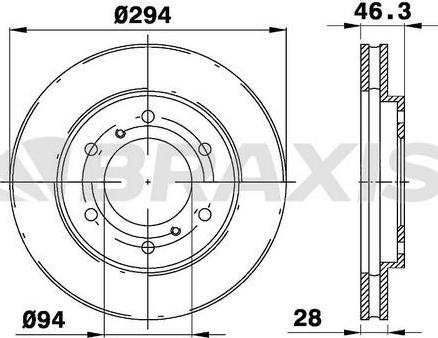 Braxis AE0294 - Гальмівний диск autocars.com.ua