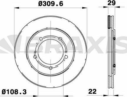 Braxis AE0311 - Гальмівний диск autocars.com.ua