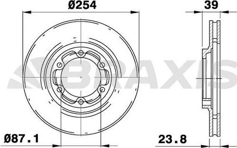 Braxis AE0326 - Гальмівний диск autocars.com.ua