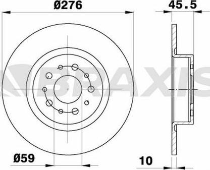 Braxis AE0345 - Гальмівний диск autocars.com.ua