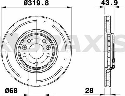 Braxis AE0350 - Гальмівний диск autocars.com.ua