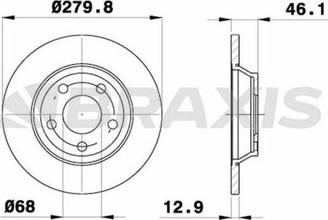 Braxis AE0356 - Гальмівний диск autocars.com.ua