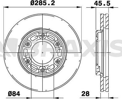 Braxis AE0358 - Гальмівний диск autocars.com.ua