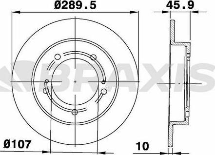 Braxis AE0361 - Гальмівний диск autocars.com.ua