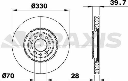 Braxis AE0373 - Гальмівний диск autocars.com.ua