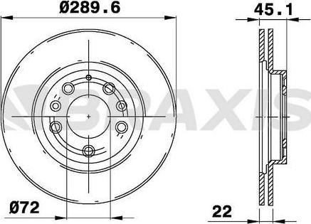 Braxis AE0377 - Гальмівний диск autocars.com.ua