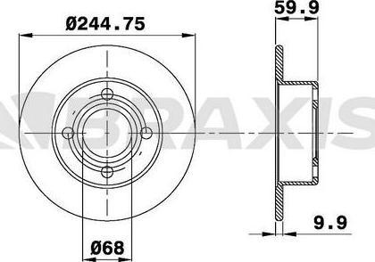 Braxis AE0385 - Гальмівний диск autocars.com.ua