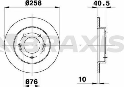 Braxis AE0386 - Гальмівний диск autocars.com.ua