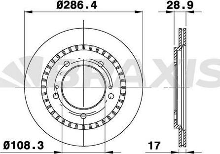 Braxis AE0387 - Гальмівний диск autocars.com.ua