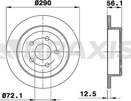 Braxis AE0410 - Гальмівний диск autocars.com.ua