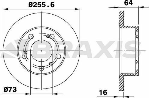 Braxis AE0427 - Гальмівний диск autocars.com.ua