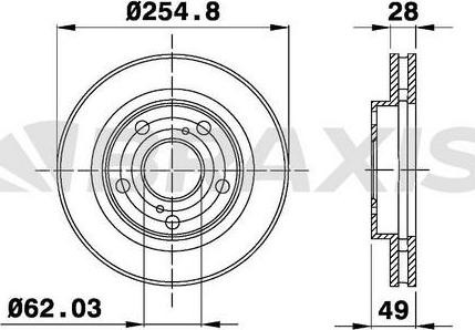 Braxis AE0440 - Гальмівний диск autocars.com.ua