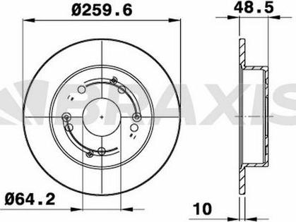 Braxis AE0448 - Гальмівний диск autocars.com.ua