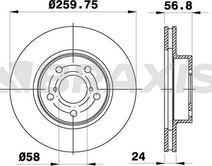 Braxis AE0450 - Гальмівний диск autocars.com.ua