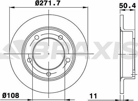 Braxis AE0463 - Гальмівний диск autocars.com.ua