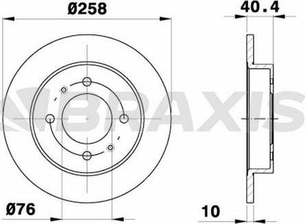 Braxis AE0464 - Гальмівний диск autocars.com.ua