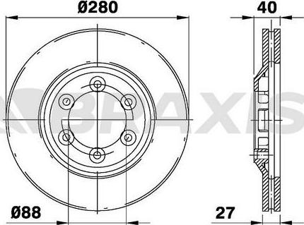 Braxis AE0468 - Гальмівний диск autocars.com.ua