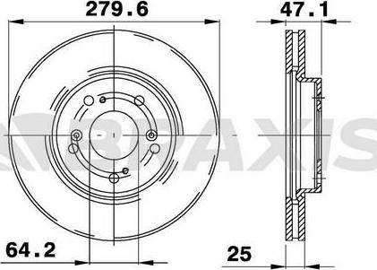 Braxis AE0469 - Гальмівний диск autocars.com.ua