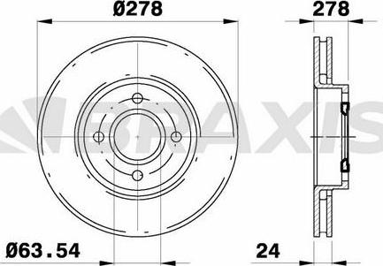 Braxis AE0490 - Гальмівний диск autocars.com.ua