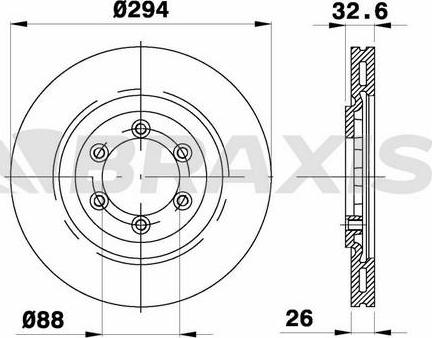 Braxis AE0492 - Гальмівний диск autocars.com.ua