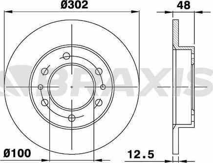 Braxis AE0504 - Гальмівний диск autocars.com.ua