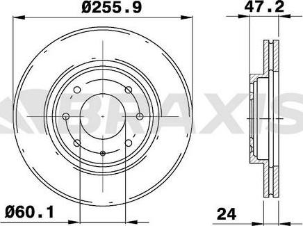 Braxis AE0509 - Гальмівний диск autocars.com.ua