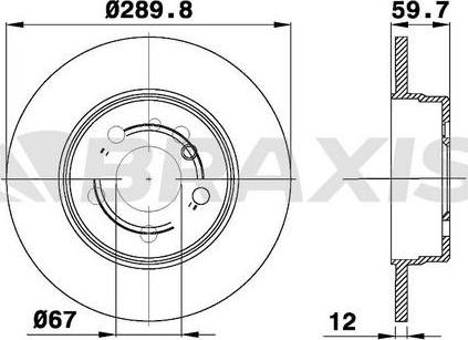 Braxis AE0518 - Гальмівний диск autocars.com.ua