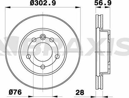 Braxis AE0526 - Гальмівний диск autocars.com.ua