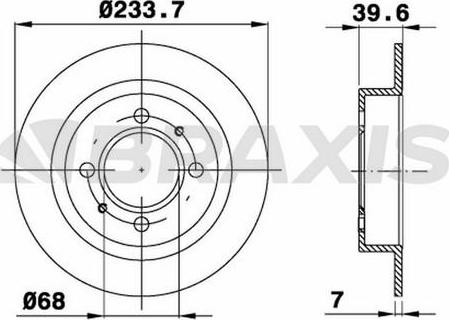 Braxis AE0535 - Гальмівний диск autocars.com.ua