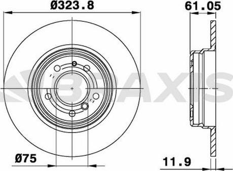 Braxis AE0538 - Гальмівний диск autocars.com.ua