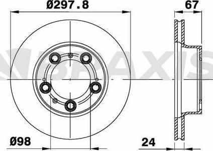 Braxis AE0545 - Гальмівний диск autocars.com.ua