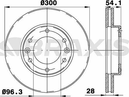 Braxis AE0556 - Гальмівний диск autocars.com.ua