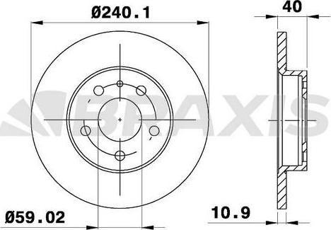 Braxis AE0597 - Гальмівний диск autocars.com.ua