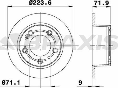 Braxis AE0614 - Гальмівний диск autocars.com.ua