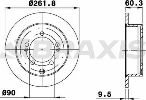 Braxis AE0632 - Гальмівний диск autocars.com.ua