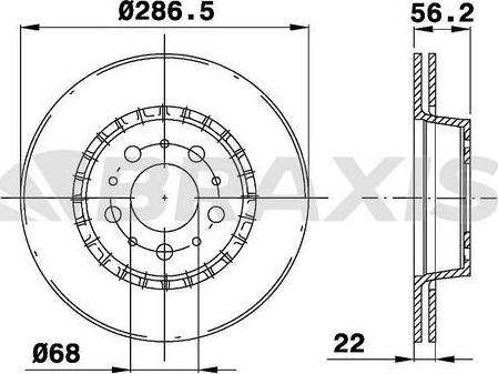 Braxis AE0635 - Гальмівний диск autocars.com.ua