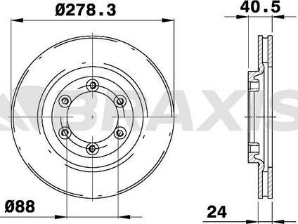 Braxis AE0638 - Гальмівний диск autocars.com.ua