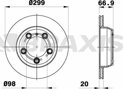 Braxis AE0678 - Гальмівний диск autocars.com.ua