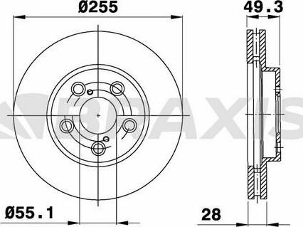 Braxis AE0686 - Гальмівний диск autocars.com.ua