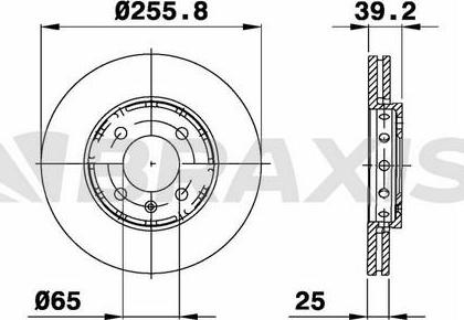 Braxis AE0687 - Гальмівний диск autocars.com.ua